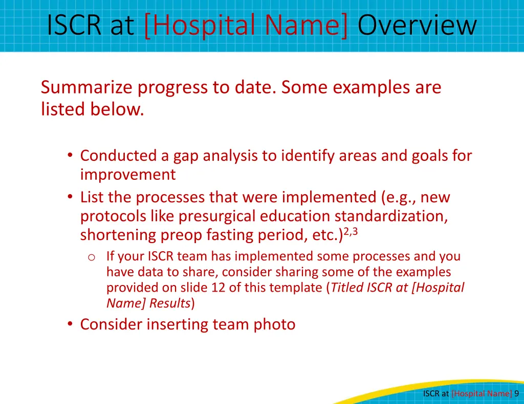 iscr at hospital name overview