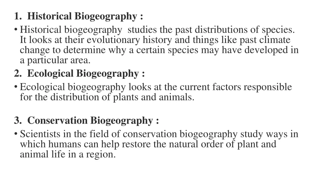 1 historical biogeography historical biogeography