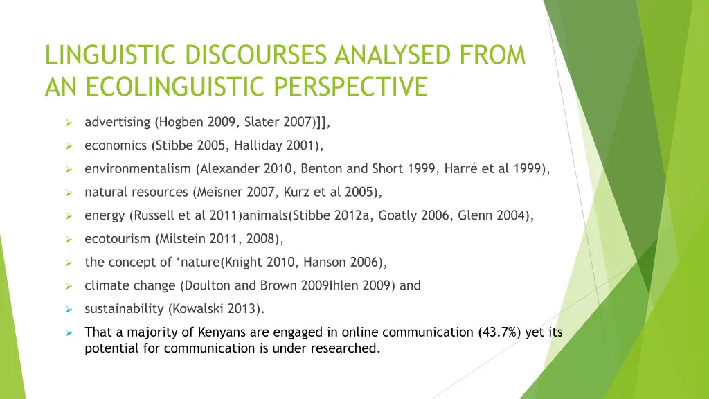 linguistic discourses analysed from