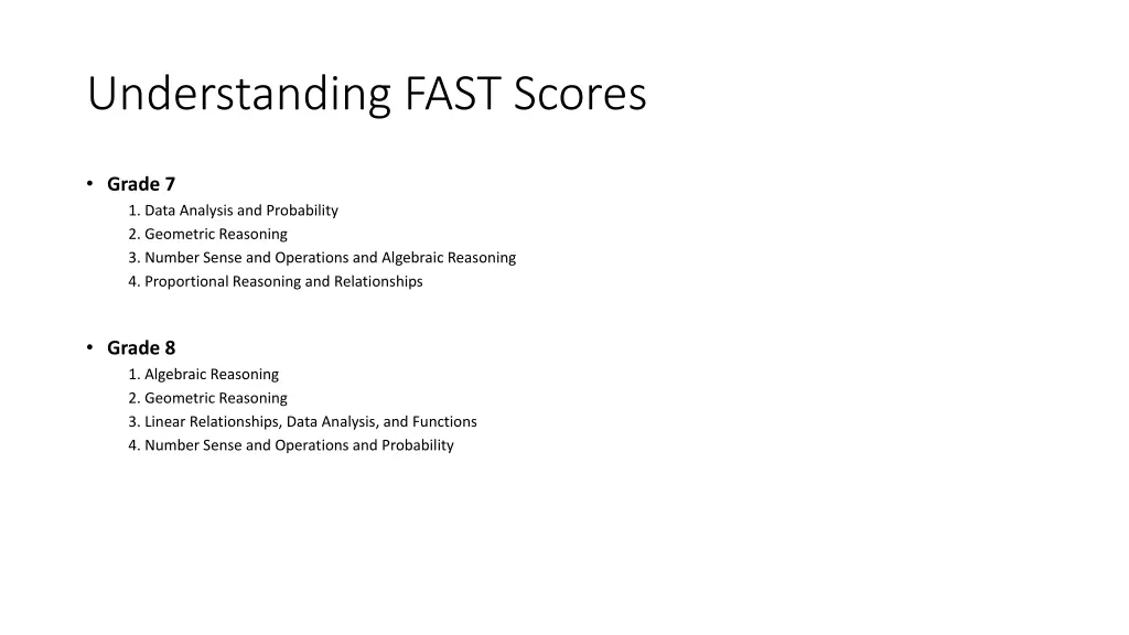 understanding fast scores 7