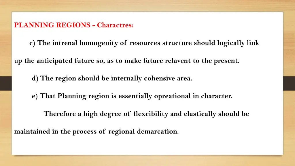 planning regions charactres