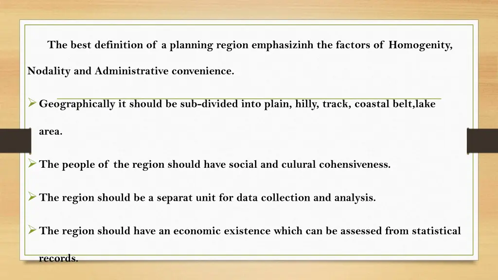 the best definition of a planning region