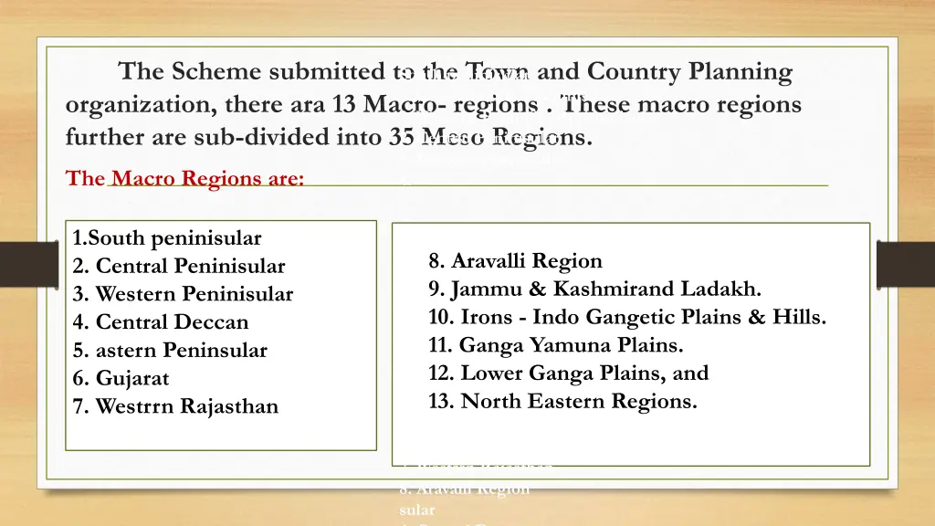 the scheme submitted to the town and country