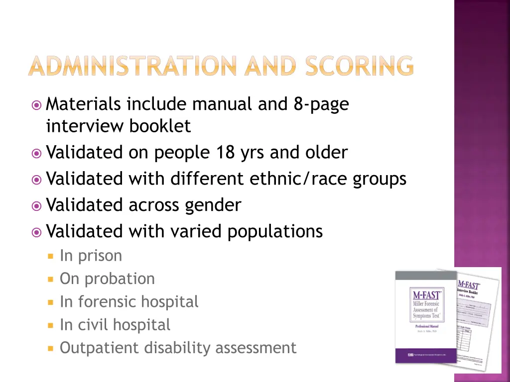 administration and scoring