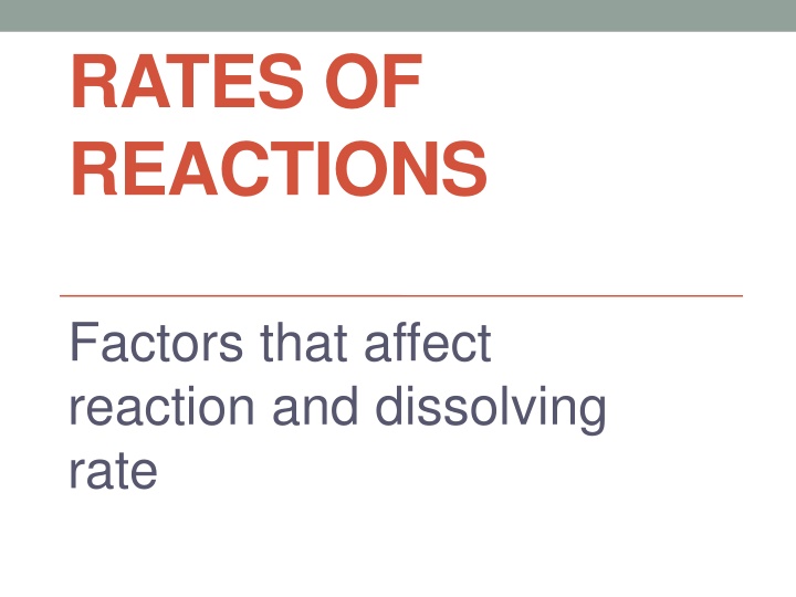 rates of reactions