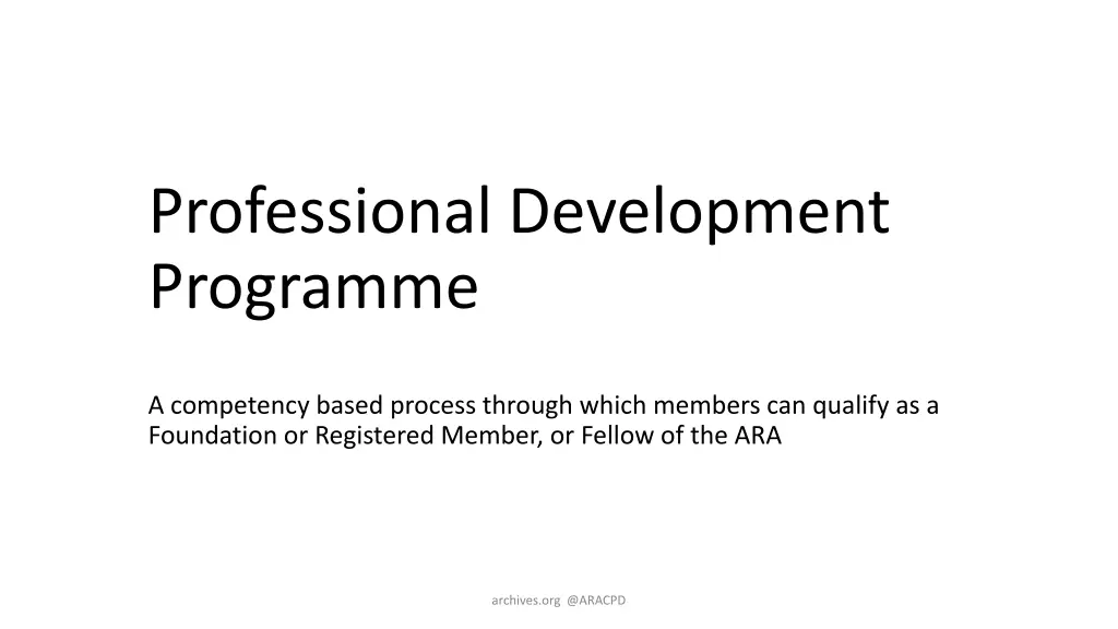 professional development programme