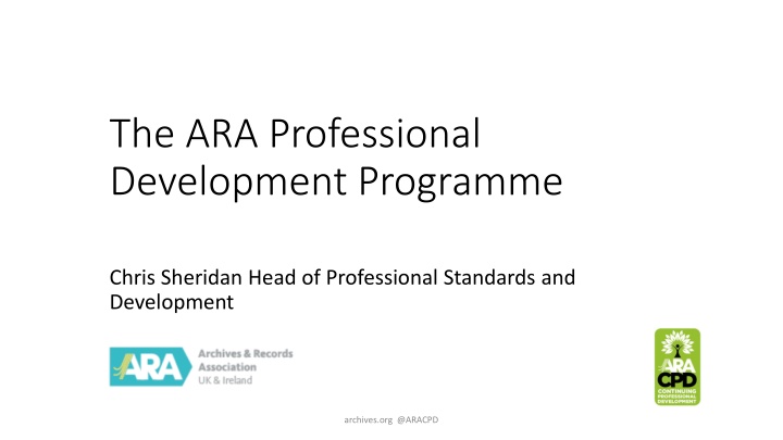 the ara professional development programme