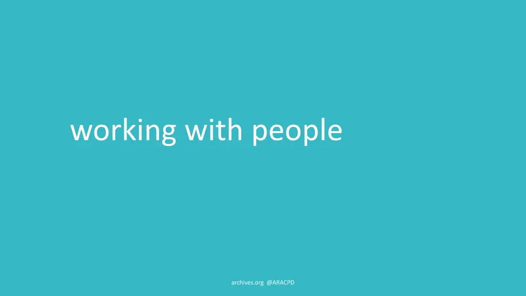 working with people