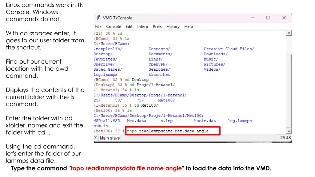 linux commands work in tk console windows