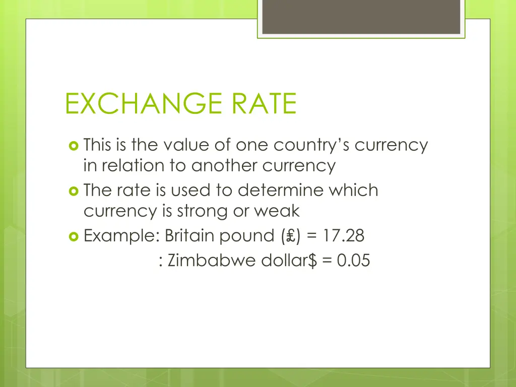 exchange rate