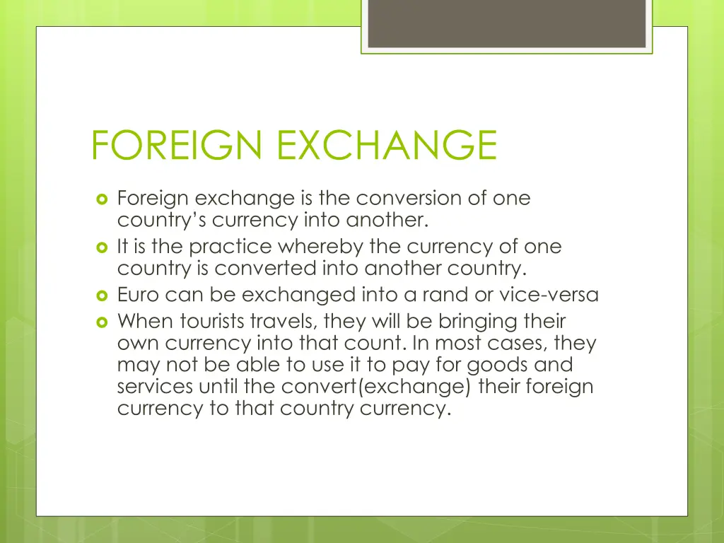 foreign exchange