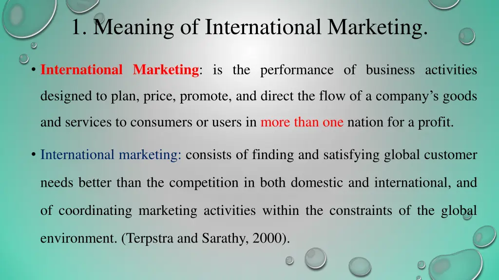 1 meaning of international marketing