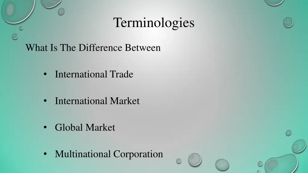 terminologies