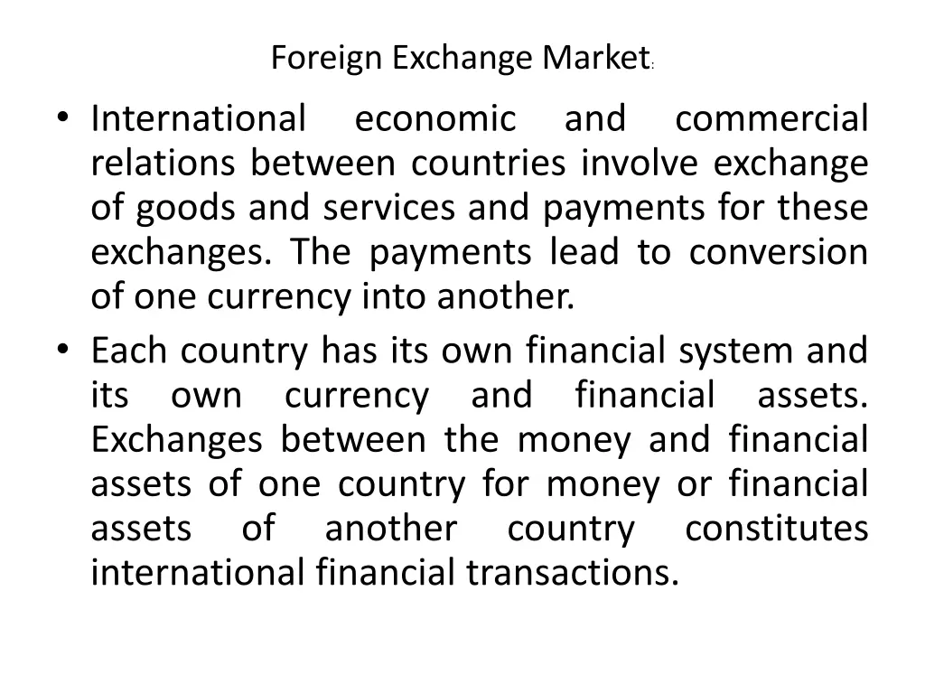 foreign exchange market