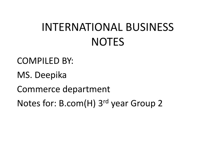 international business notes