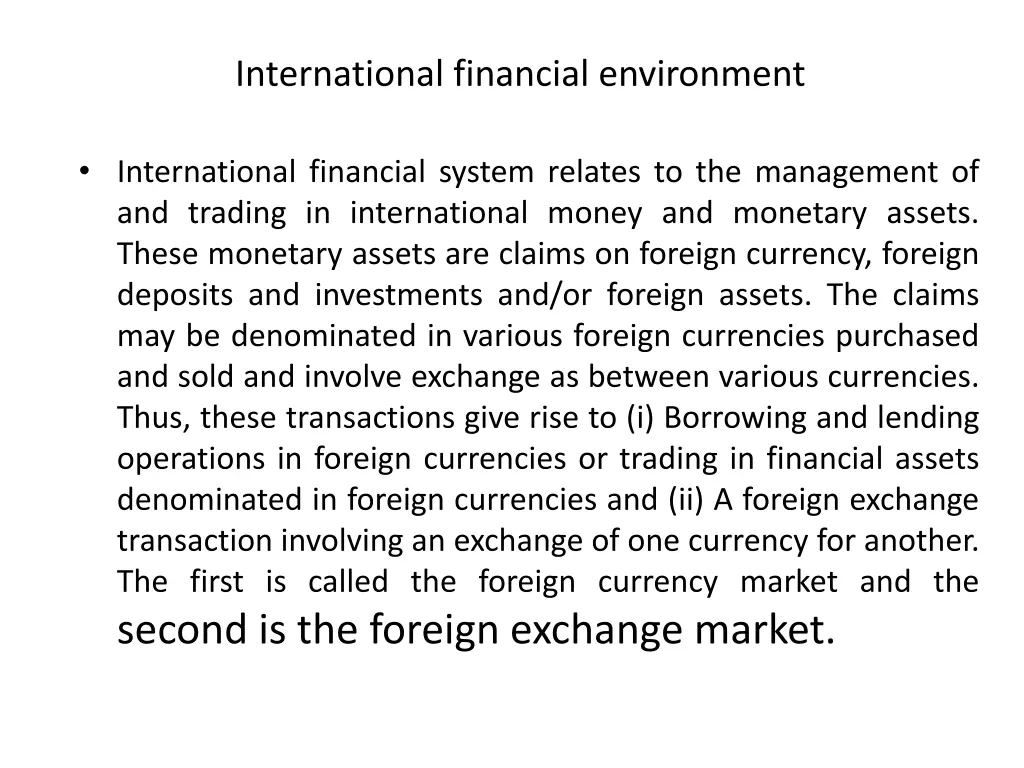 international financial environment 1