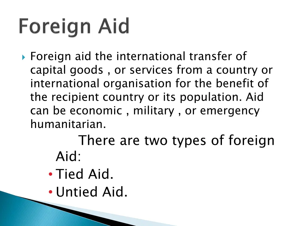 foreign aid the international transfer of capital