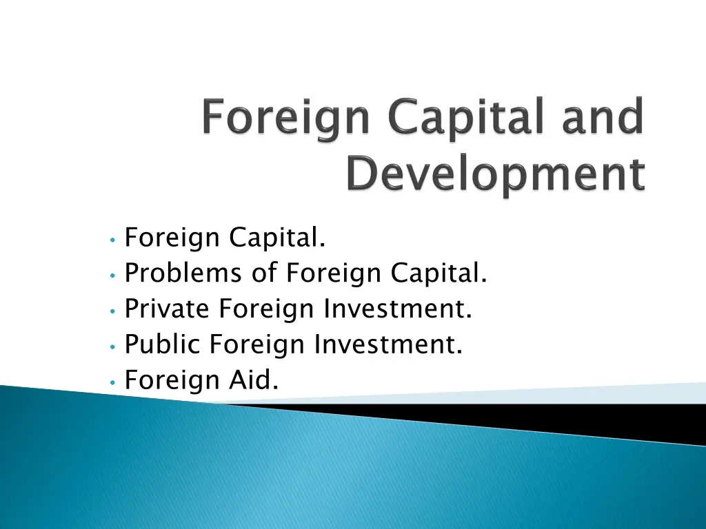 foreign capital problems of foreign capital