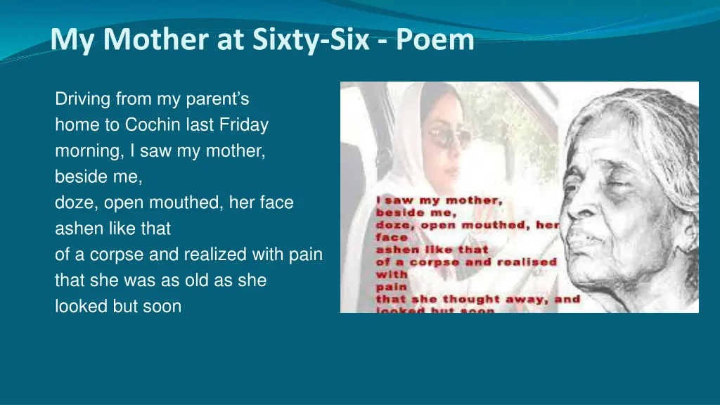 my mother at sixty six poem