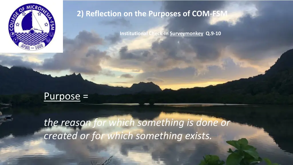 2 reflection on the purposes of com fsm