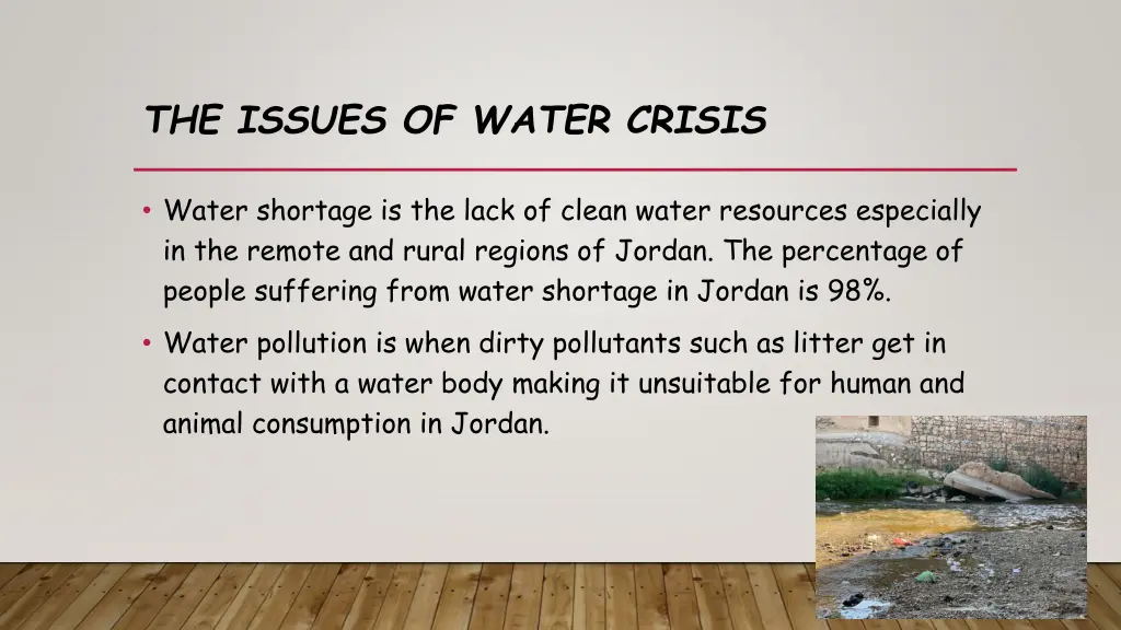 the issues of water crisis