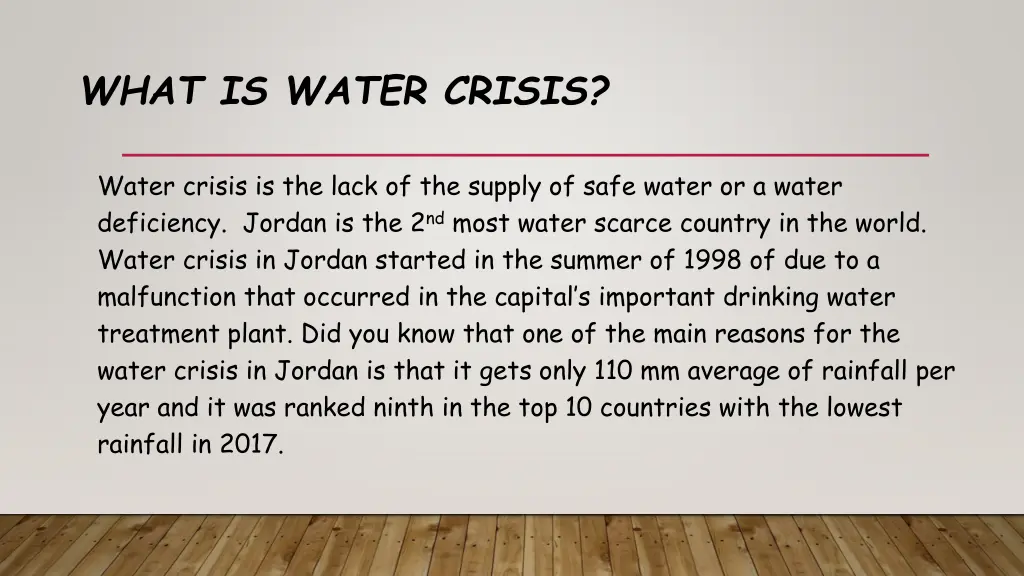 what is water crisis