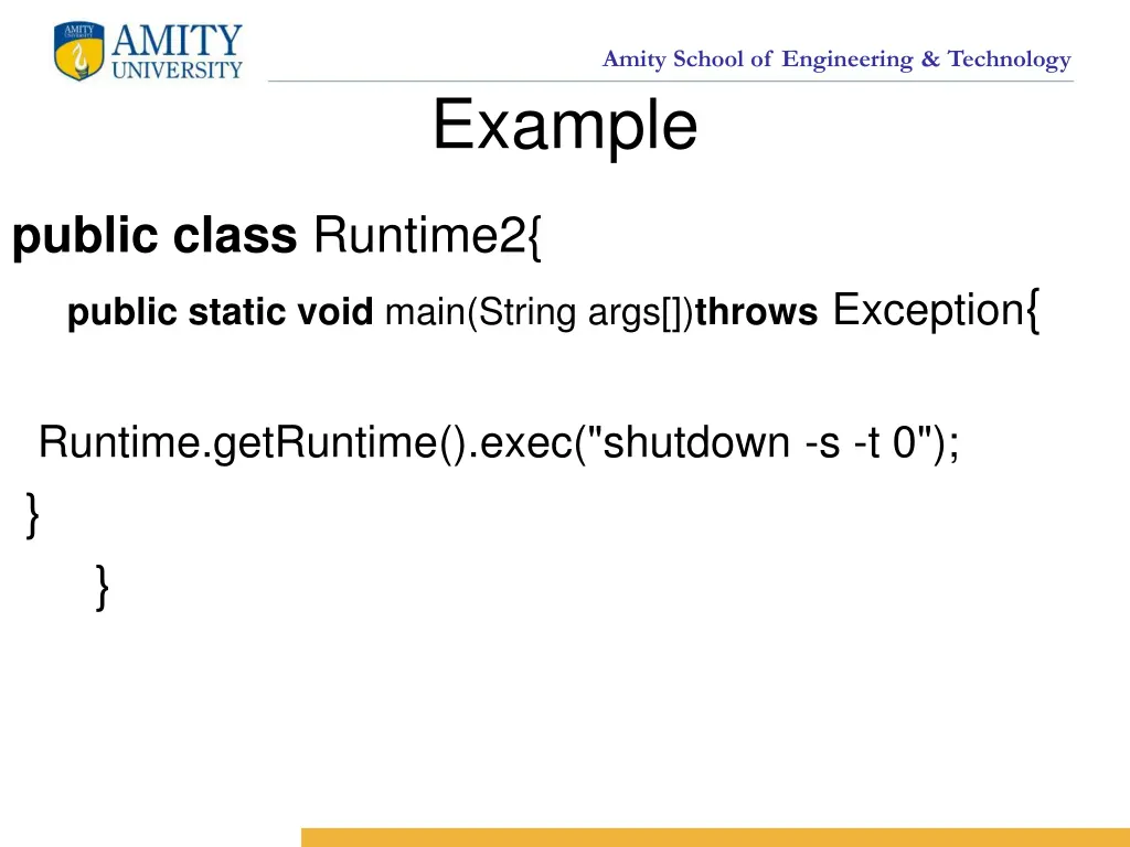 amity school of engineering technology example 1