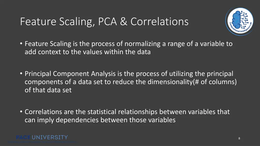 feature scaling pca correlations