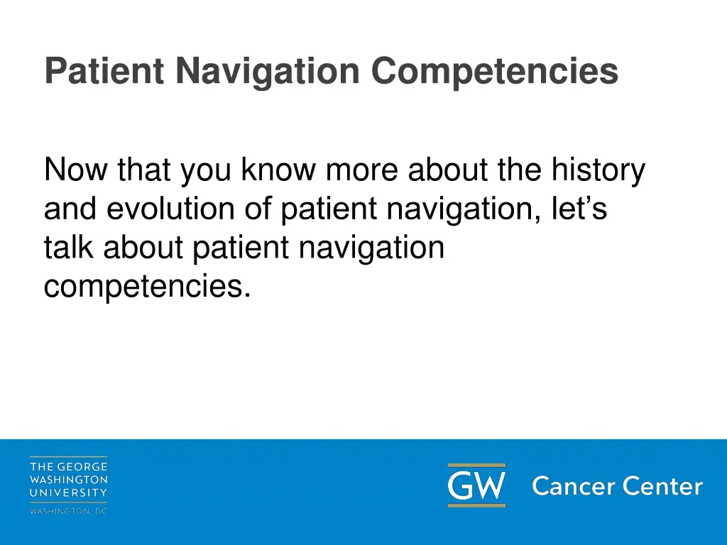 patient navigation competencies