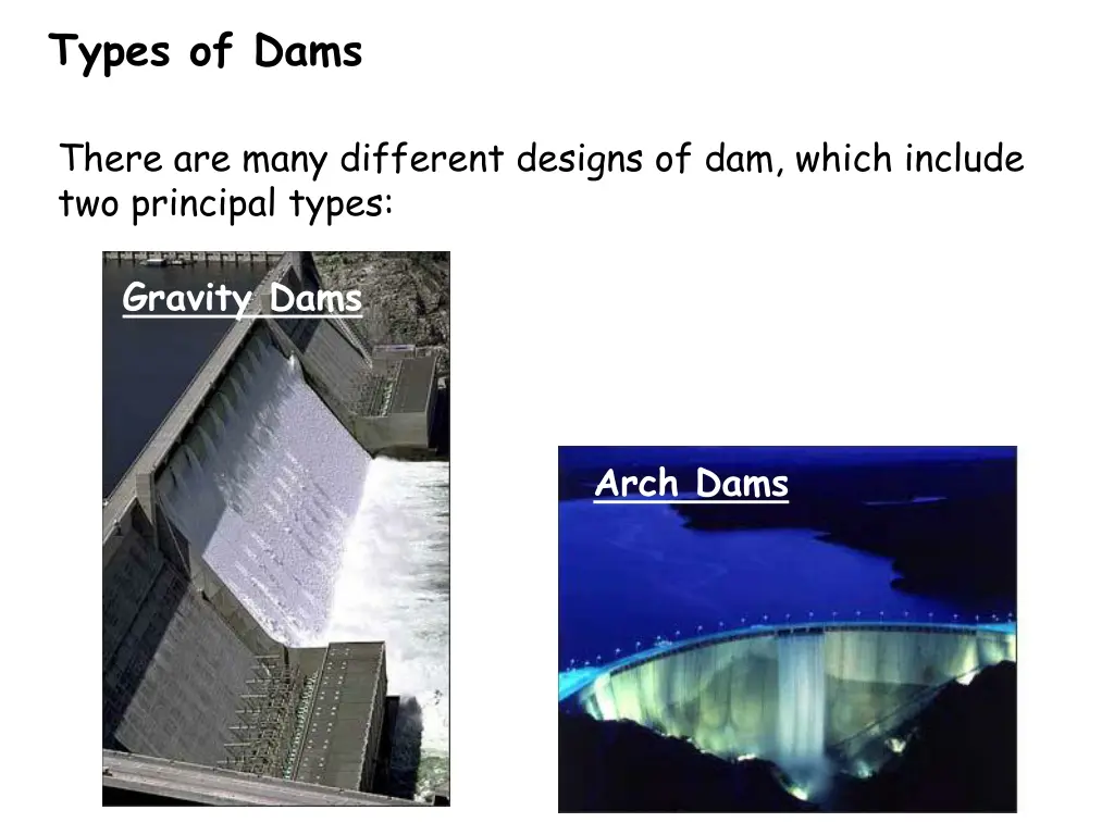 types of dams