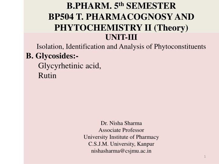 b pharm 5 th semester bp504 t pharmacognosy