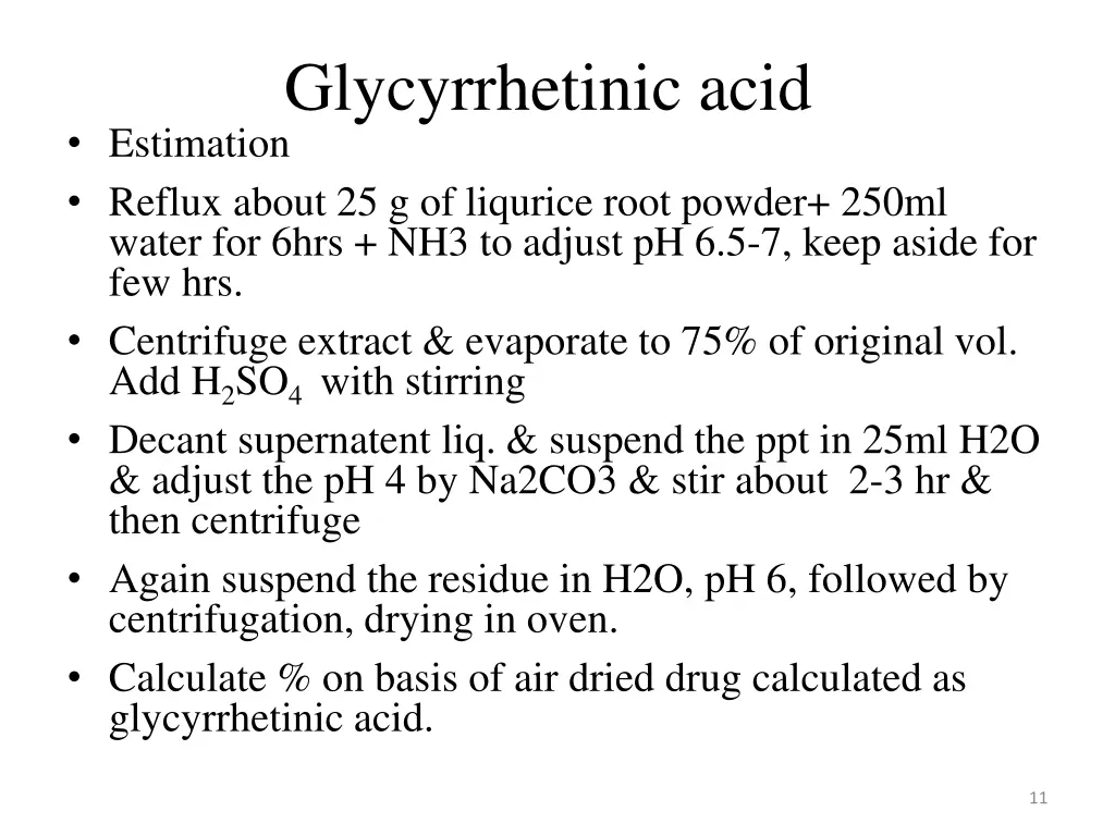 glycyrrhetinic acid estimation reflux about