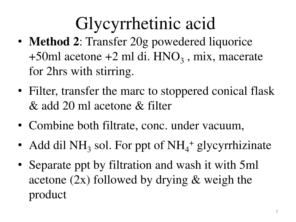 glycyrrhetinic acid method 2 transfer