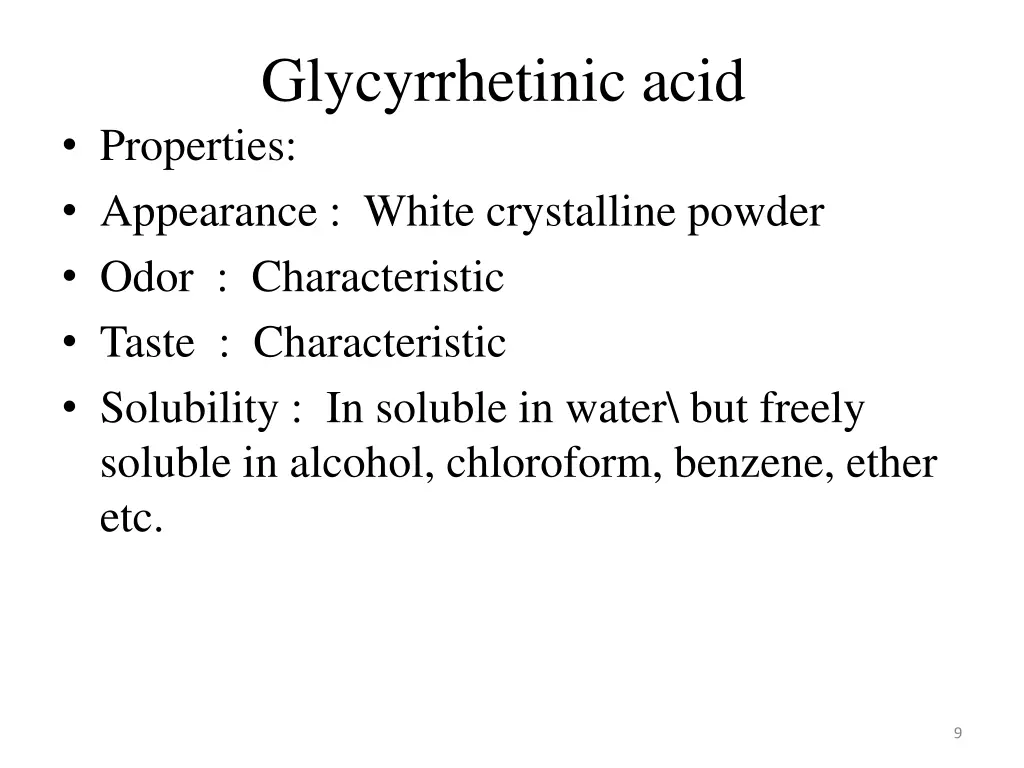 glycyrrhetinic acid properties appearance white