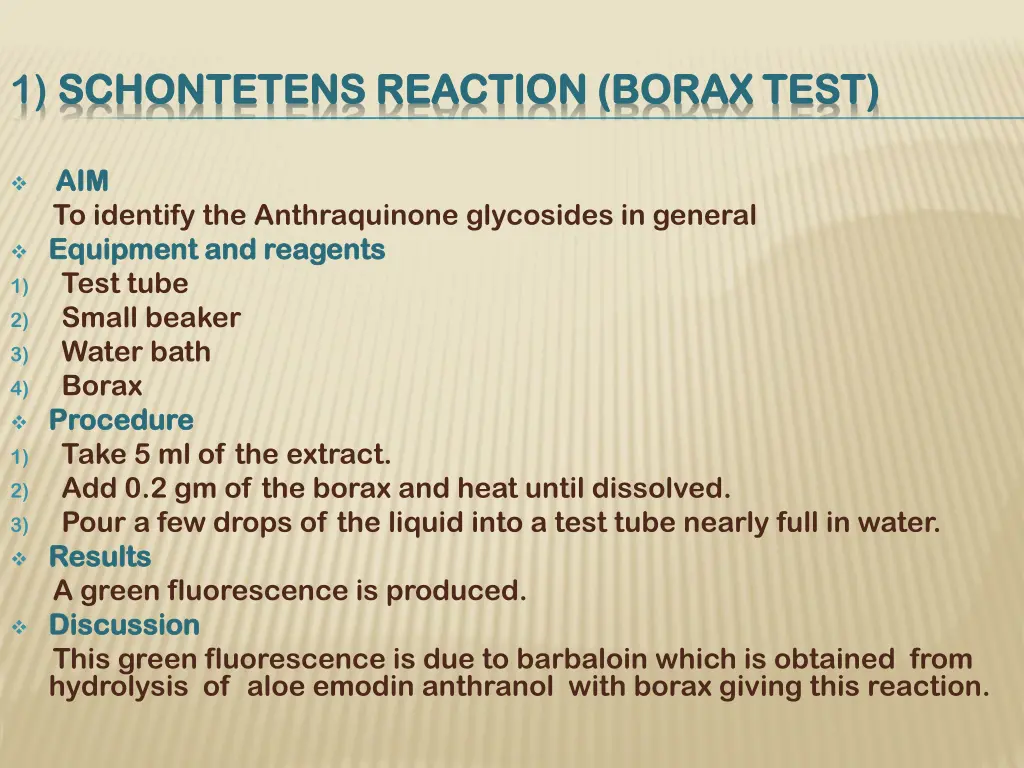 1 schontetens reaction borax test schontetens