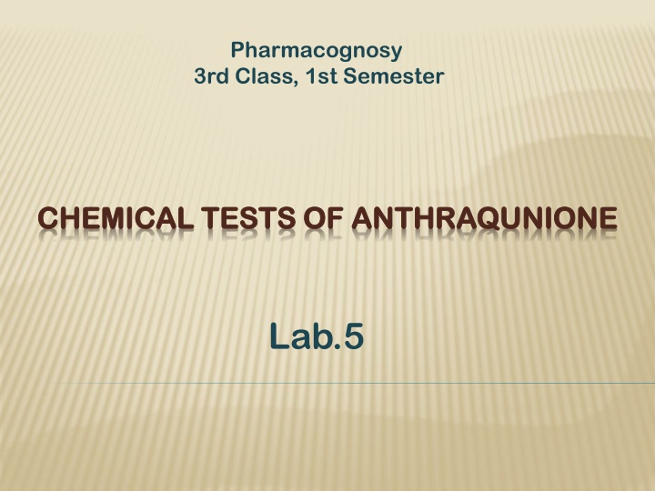 pharmacognosy 3rd class 1st semester