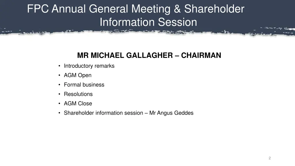 fpc annual general meeting shareholder