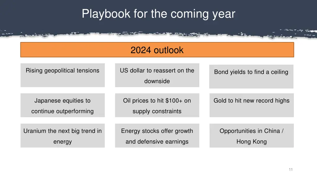 playbook for the coming year