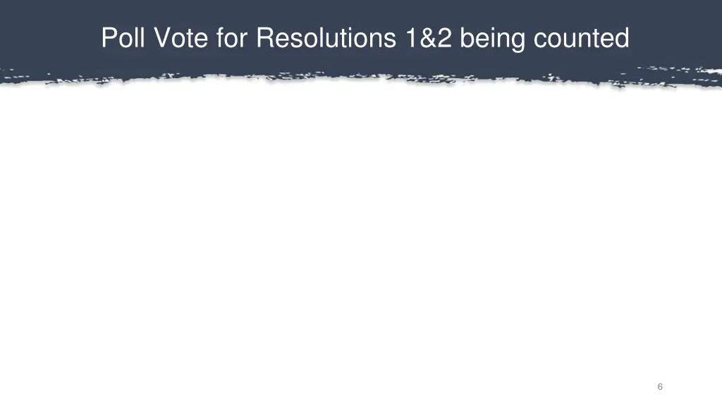 poll vote for resolutions 1 2 being counted