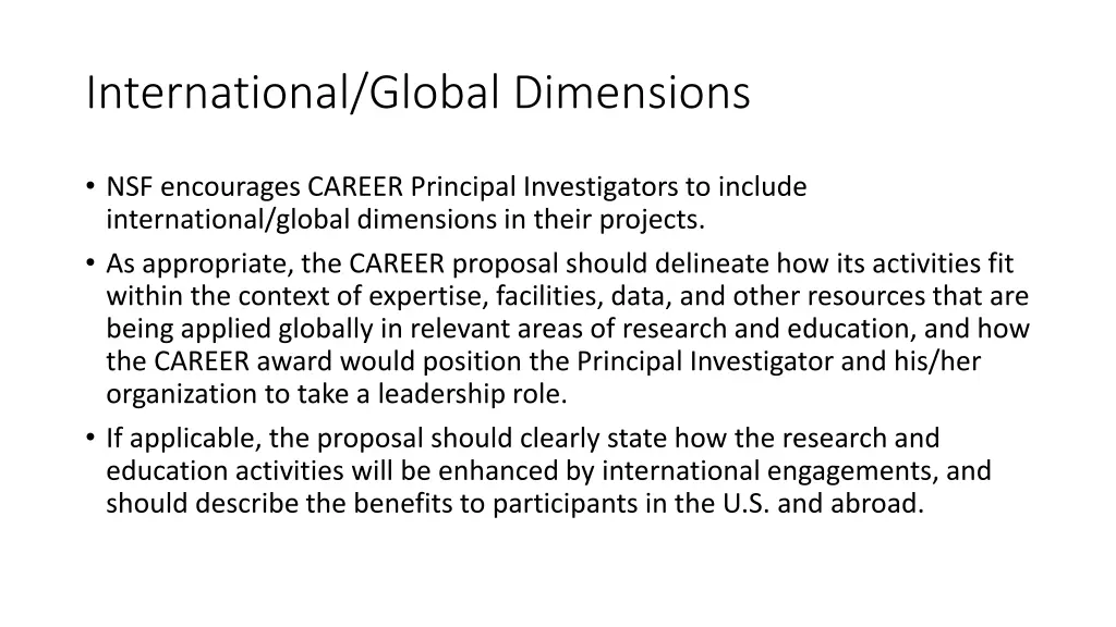 international global dimensions