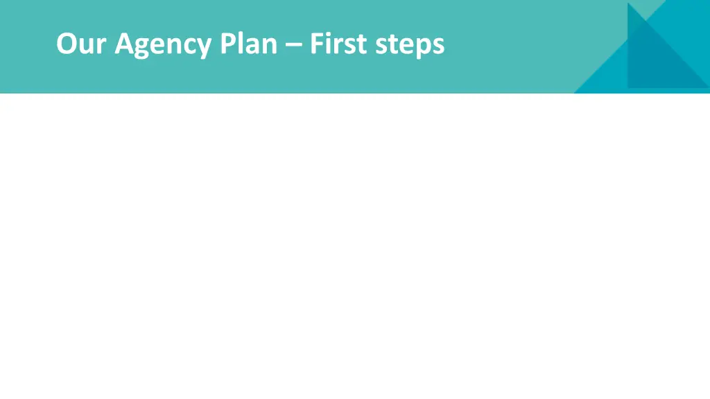 our agency plan first steps