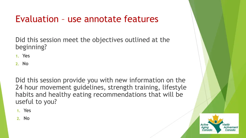 evaluation use annotate features