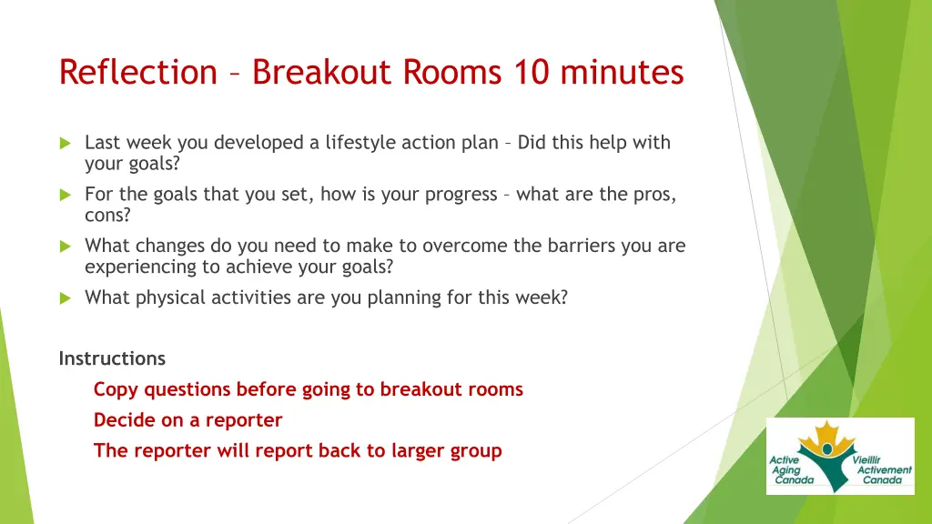 reflection breakout rooms 10 minutes