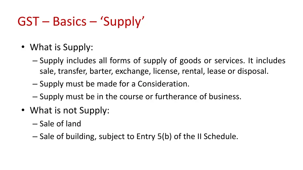 gst basics supply