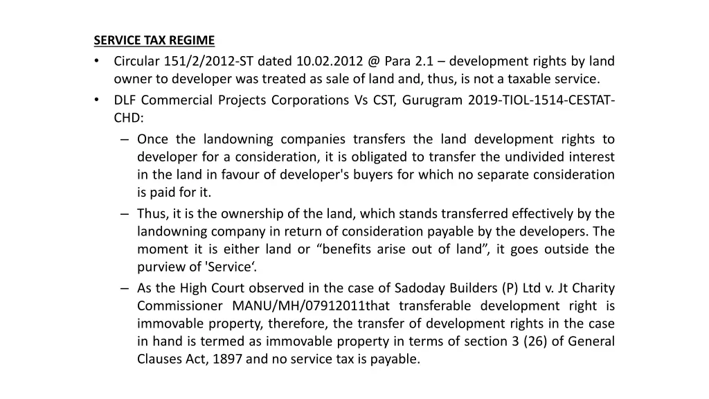 service tax regime circular 151 2 2012 st dated