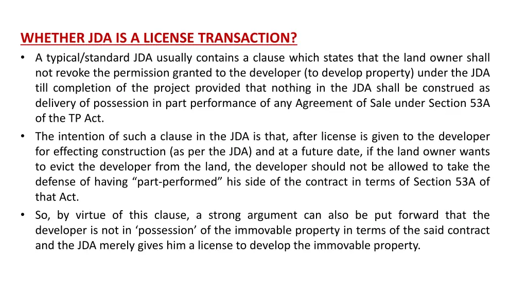 whether jda is a license transaction a typical