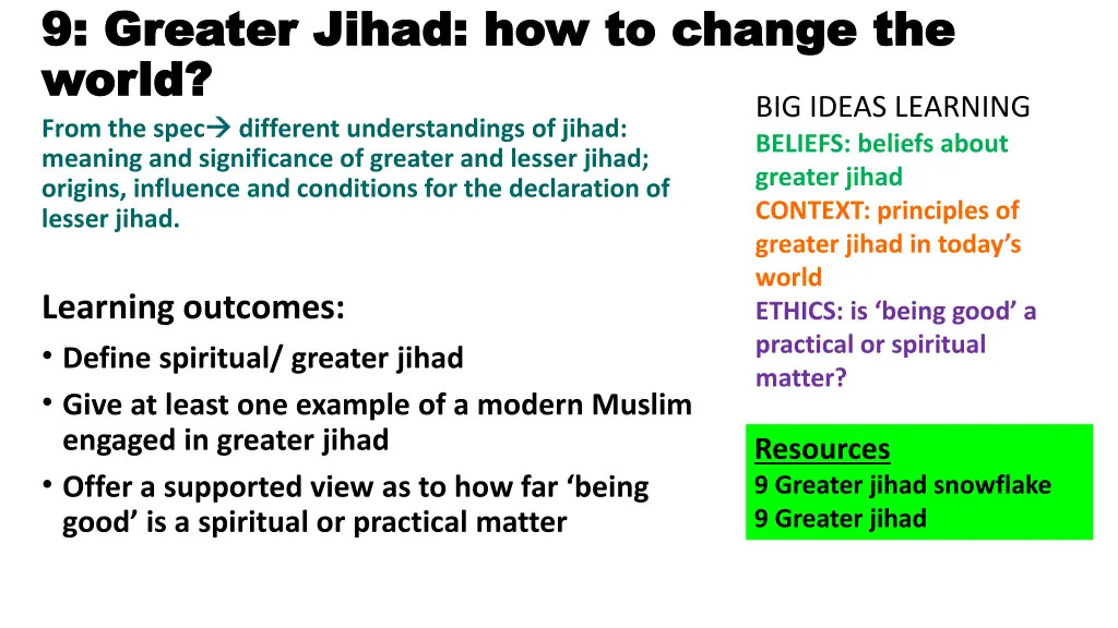 9 greater 9 greater jihad how to change the jihad