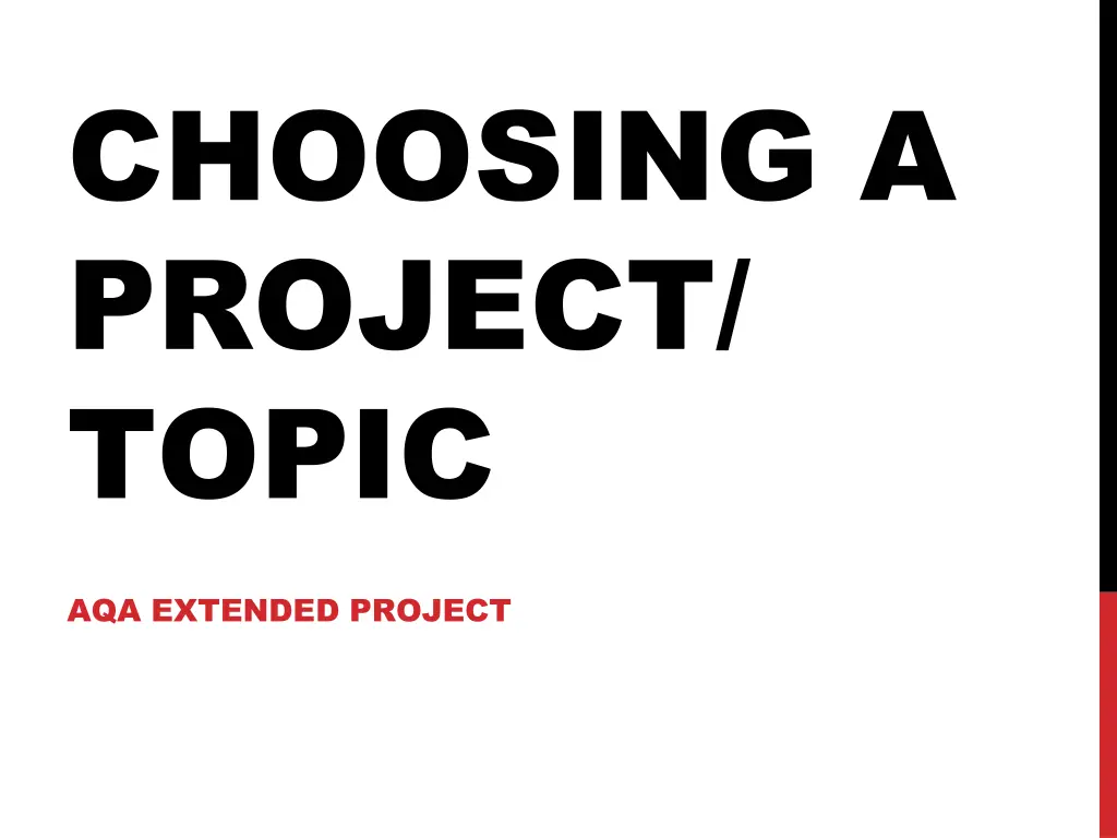 choosing a project topic