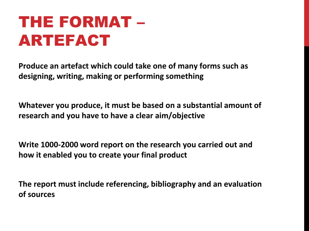 the format artefact