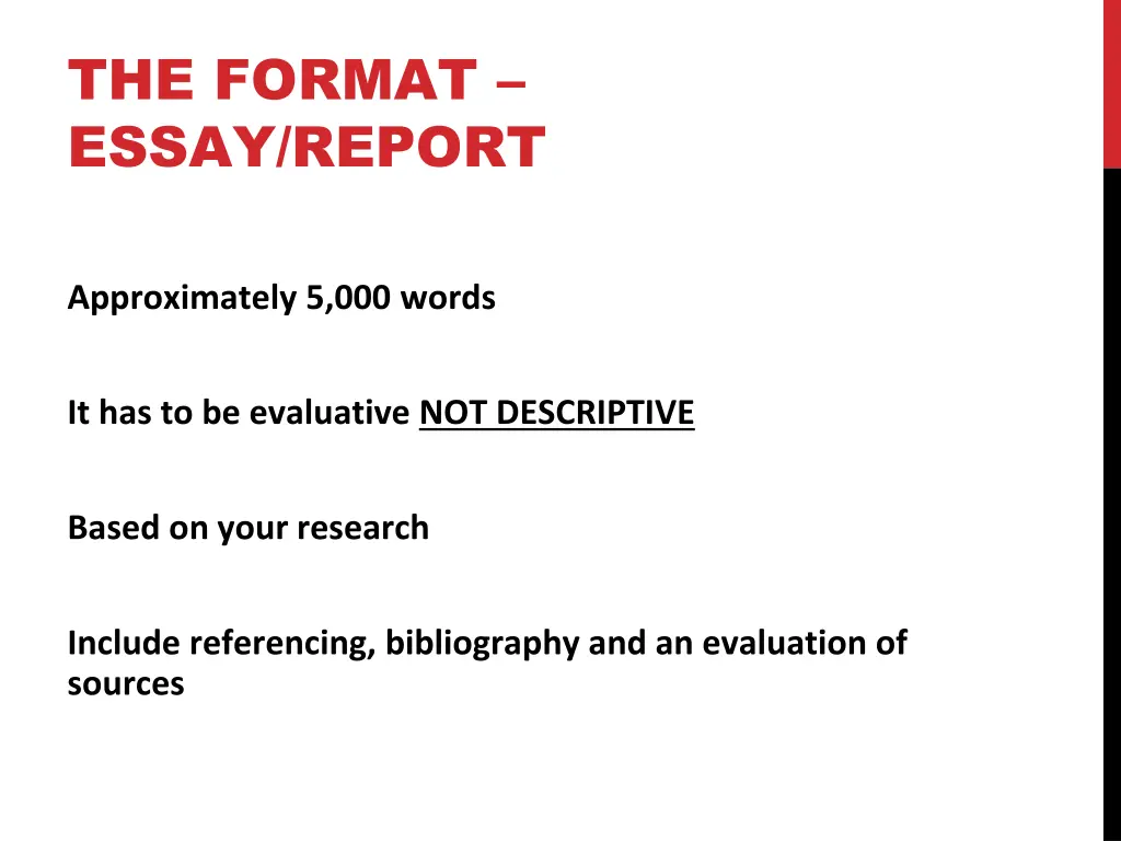 the format essay report